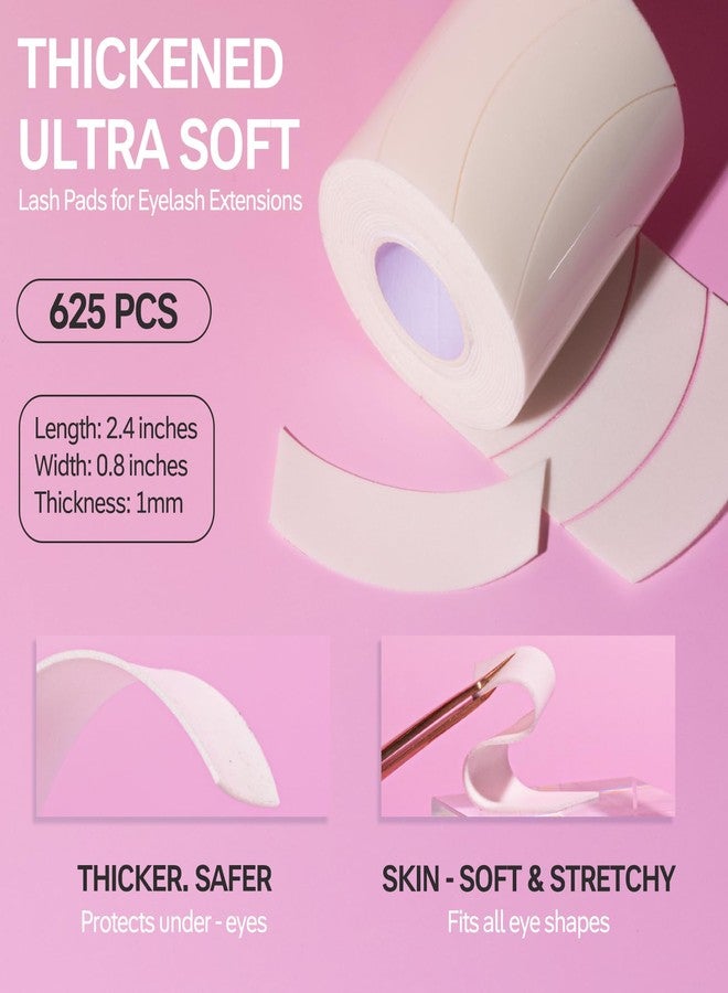 Akissos Eye Pads Lash Extensions Foam - Akissos 625 Pcs White Under Eye Patches,Foam Pad,Lash Extension Supplies,Lash Tech Supplies,Eyelash Pads,Beauty Tools,Elastic,Thick,No expiry No Slip 5 Roll - Image 3